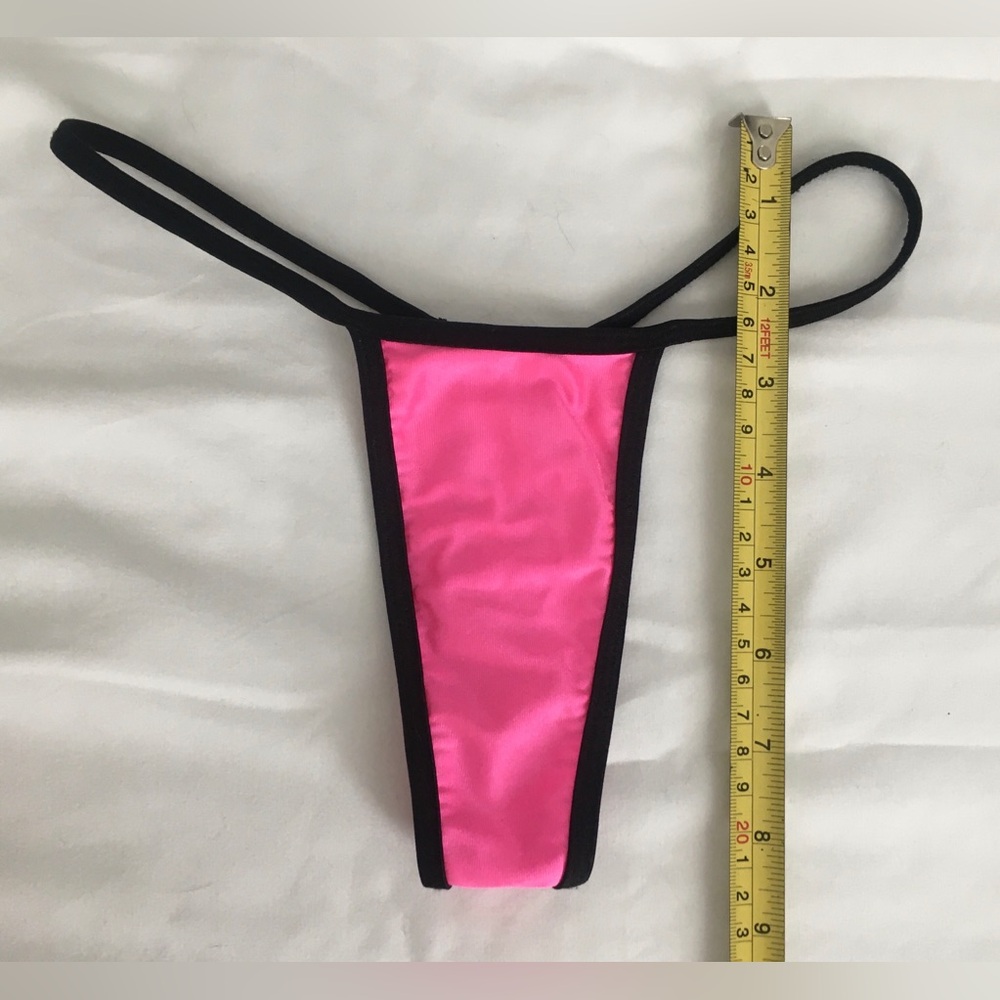 EUC Sexy hot pink/black tiny bikini thong.